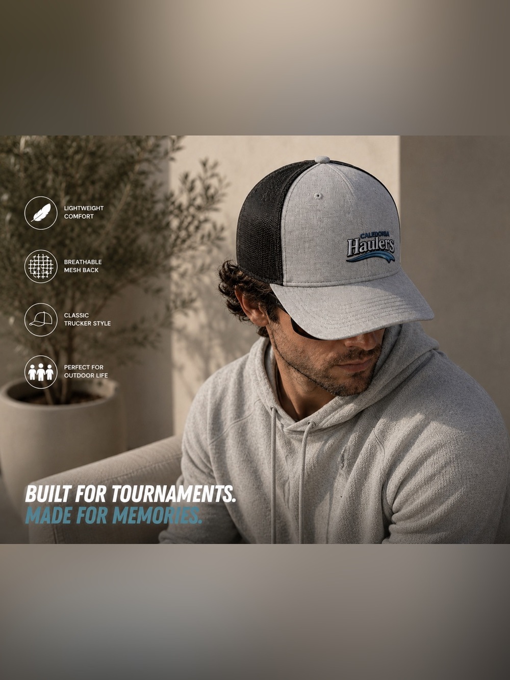 Gray & Black Trucker Hat